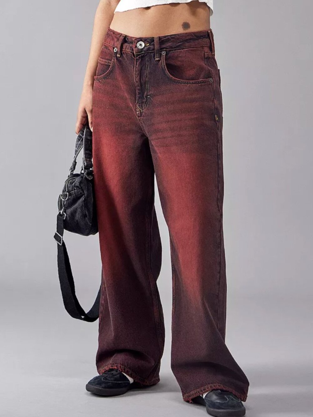 Urban Outfitters BDG Burgundy Tinted Jaya Baggy Jeans - Size 26
